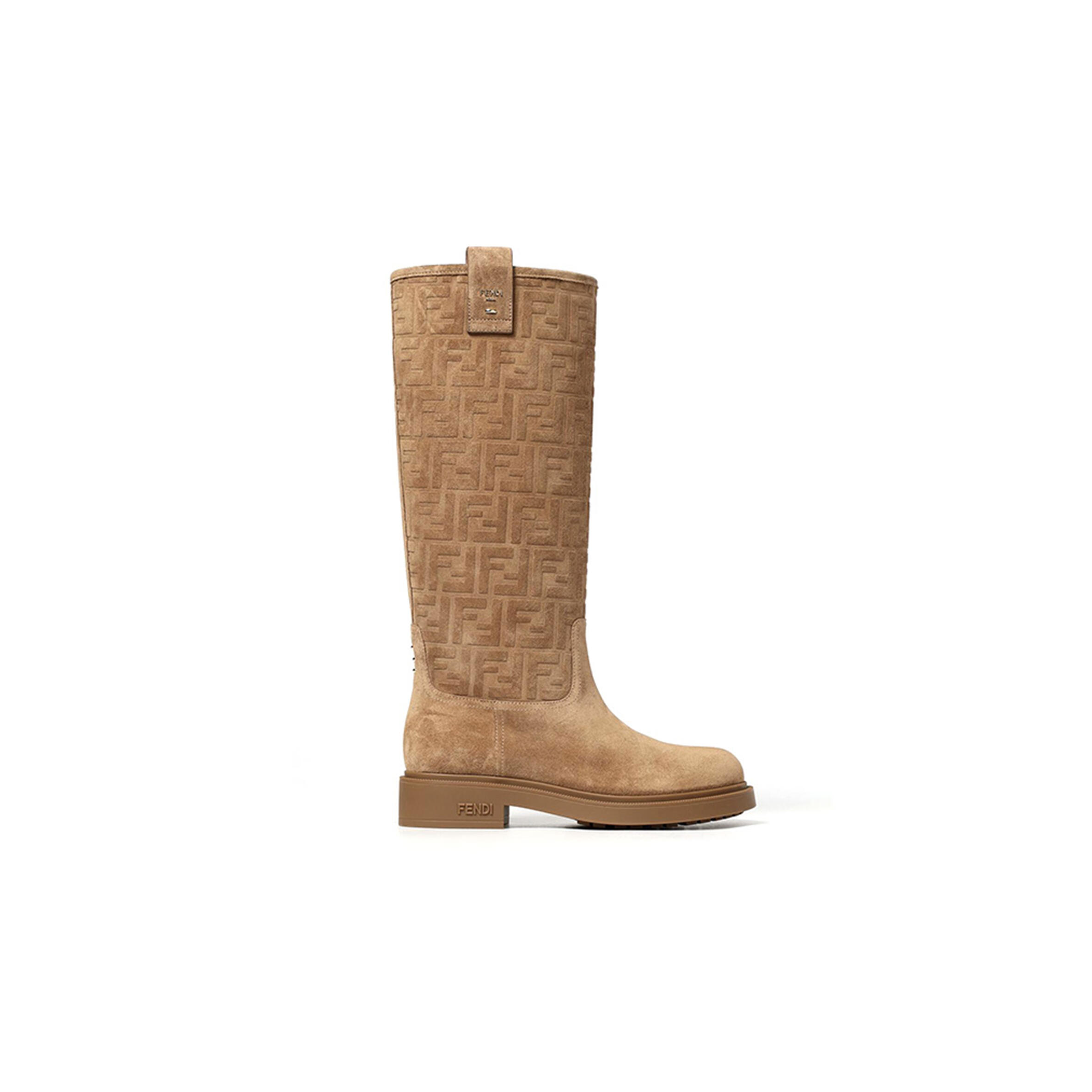 FENDI THREAD LIGHT BROWN SUEDE BOOTS 8W8574AY9PF0XFY